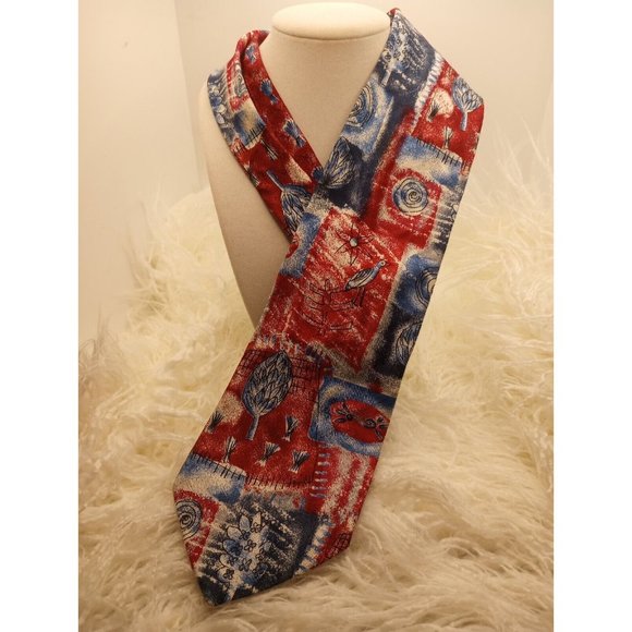 Oscar de la Renta Couture Collection Tie Summertime Acuarela Studio 100% Silk - Picture 1 of 7